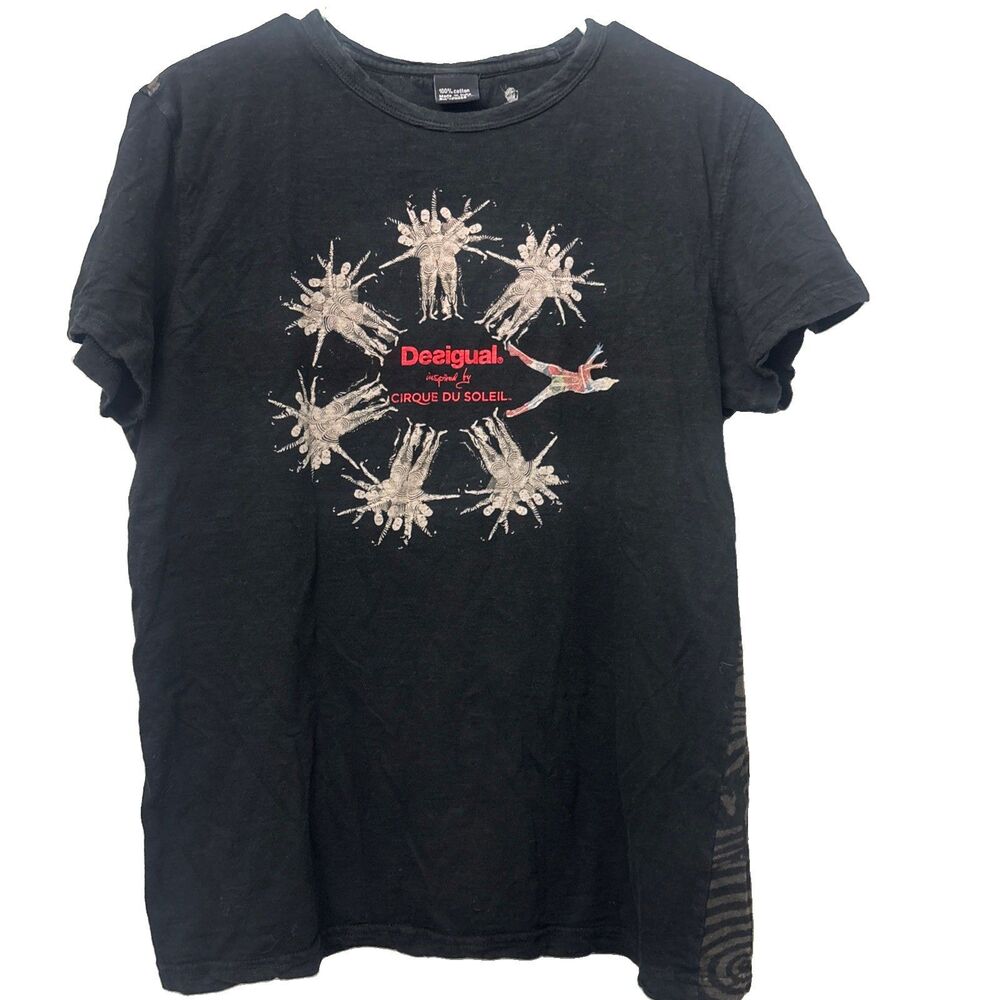 Desigual Cirque du Soleil t-shirt woman size M with piece of fabric from costume
